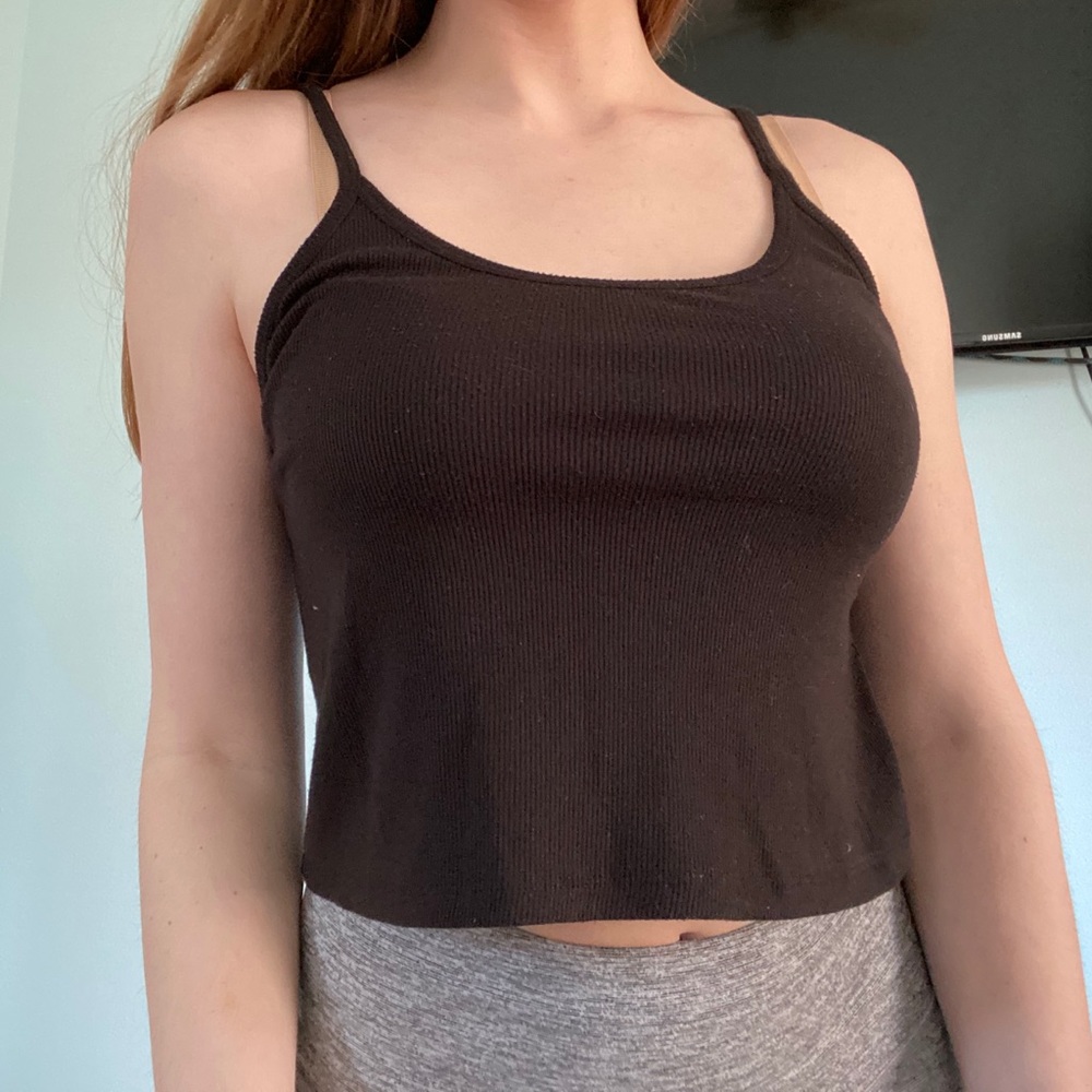 Black Cropped Tank Top